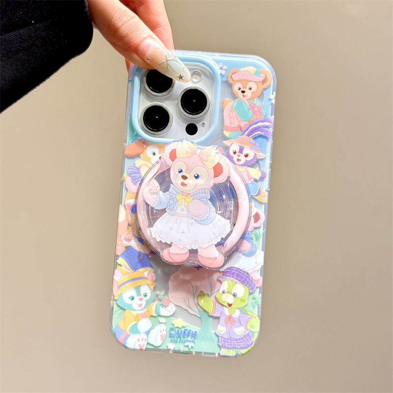 春日花朵迪士尼七宝雪莉玫磁吸支架适用于iphone16promax苹果14手机壳15新款15pro女16可爱13pm硅胶防摔软壳