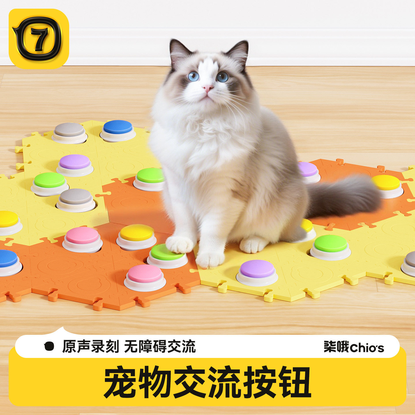 猫咪说话按钮宠物交流按键发声器狗狗按铃吃饭玩具录语音训练神器