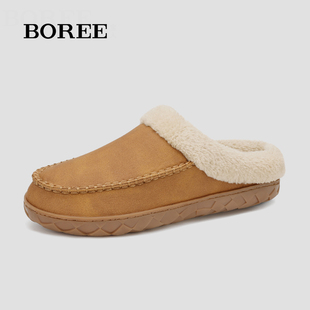宝人棉拖鞋男秋冬厚底保暖室内居家拖鞋包头加绒男士防滑防水棉鞋