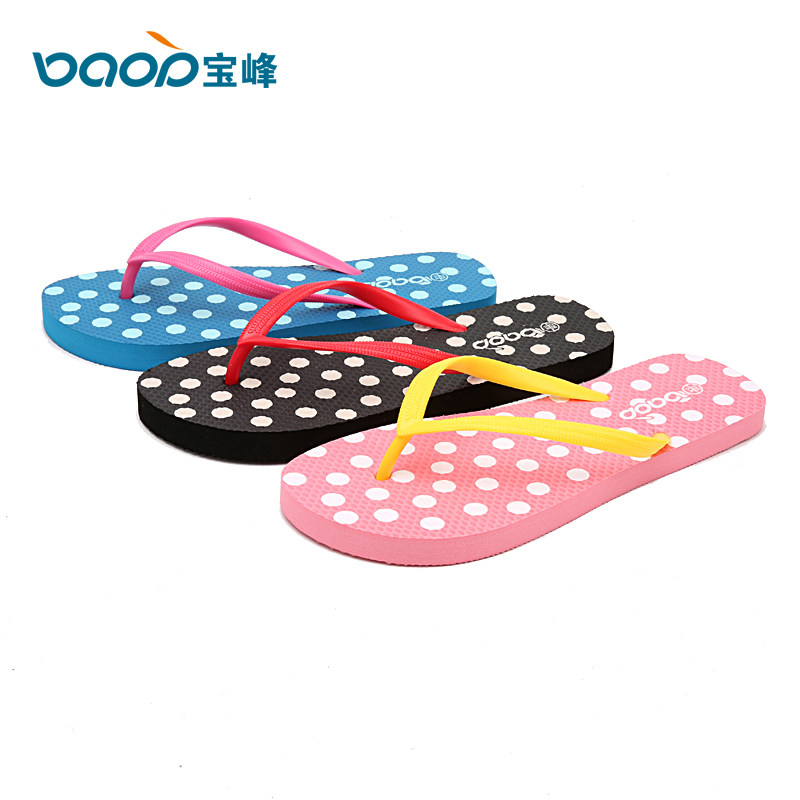 宝峰人字拖女夏户外拖鞋夏甜美波点平底拖鞋防滑休闲沙滩鞋女,女鞋,人字拖,淘宝优惠券,粉丝福利购,淘宝优惠卷