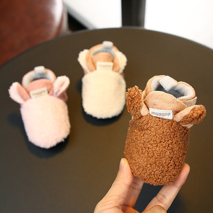 1岁保暖不掉学步鞋 12个月秋冬季 软底新生婴儿鞋 男女宝宝棉鞋