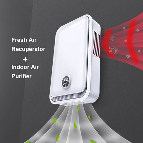 Wall mounted fresh air cold and hot bidirectional exchange a