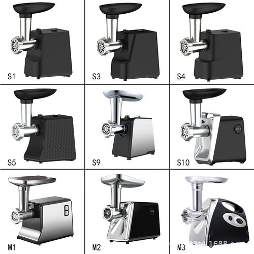 Meat grinder enema, minced meat, minced garlic, chili, elect