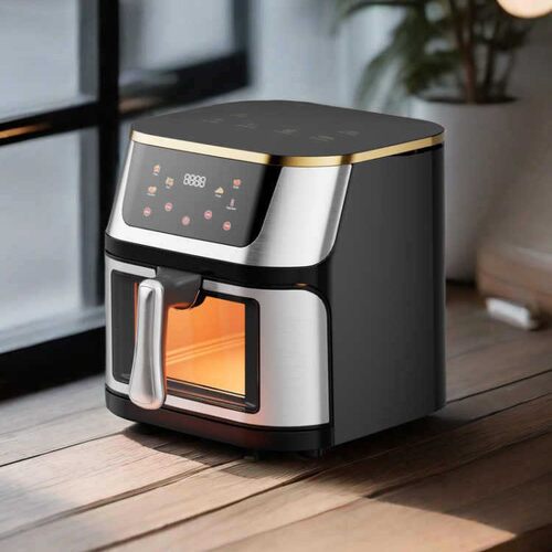 Air fryer visual non flip steaming and baking integrated air