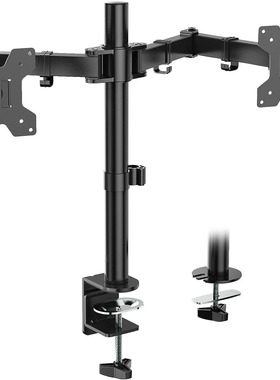 Monitor bracket arm holder, non drilling rotating dual scree