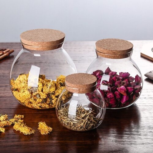 Tea jar, simple high borosilicate glass storage jar, sealed