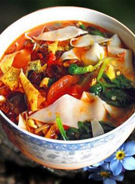 200克装陕富陕西特旗花面菱形面片汤汤面速食袋装小麦粉面速食