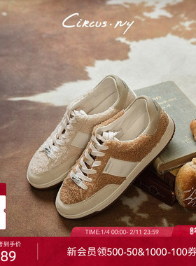 SAM EDELMAN山姆爱德曼休闲板鞋春毛绒拼接休闲阿甘板鞋女CIRCUS