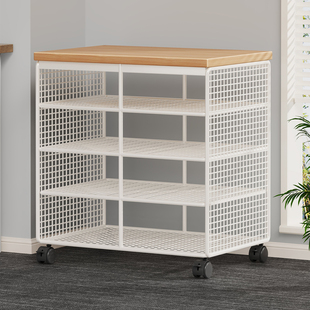 打印机置物架桌边落地多层文件收纳放置柜子办公室带轮复印机支架