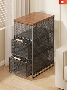 零食整理架落地置物架客厅沙发旁多层储物柜卧室床头零食分层柜子