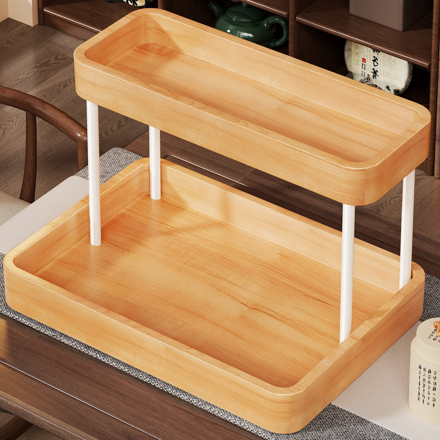 实木桌面博古架小型新中式茶具紫砂壶收纳置物架摆件台茶叶放置架,住宅家具,多宝格/博古架,淘宝优惠券,粉丝福利购,淘宝优惠卷