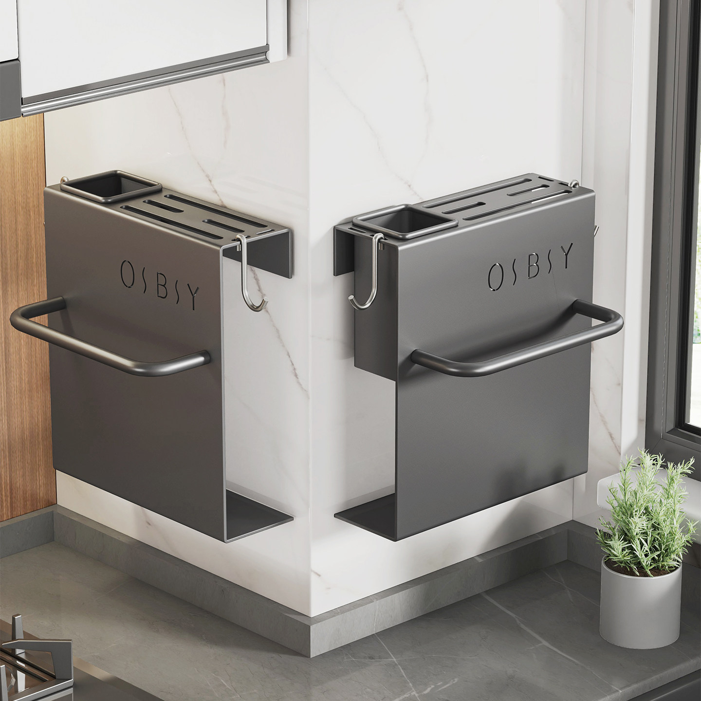 刀架筷子菜刀放置沥水架厨房厨具多功能收纳壁挂式免打孔刀具刀座