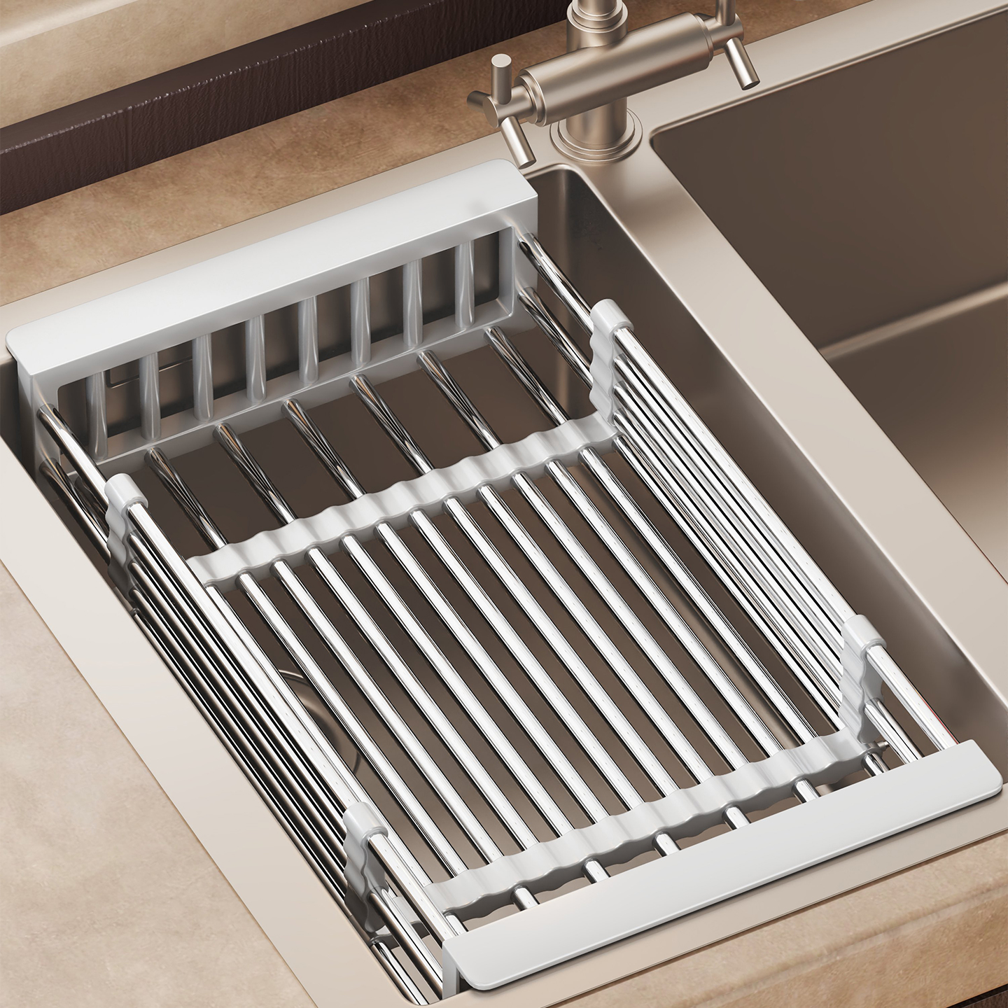 水槽沥水架家用厨房伸缩置物架