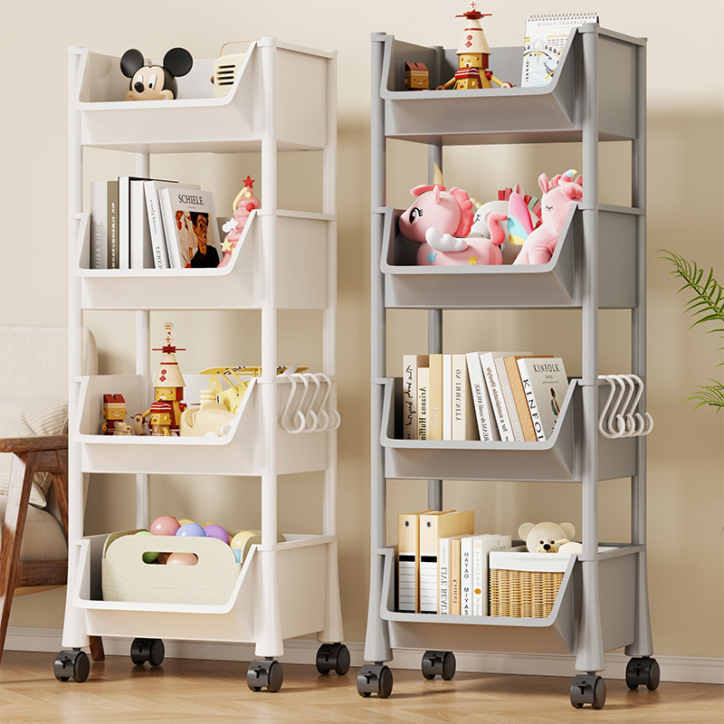 可移动书架家用小推车置物架