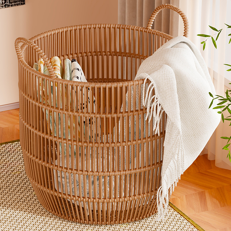 藤编脏衣篓大容量浴室化妆室放衣服洗衣篮家用高颜值脏衣服收纳筐