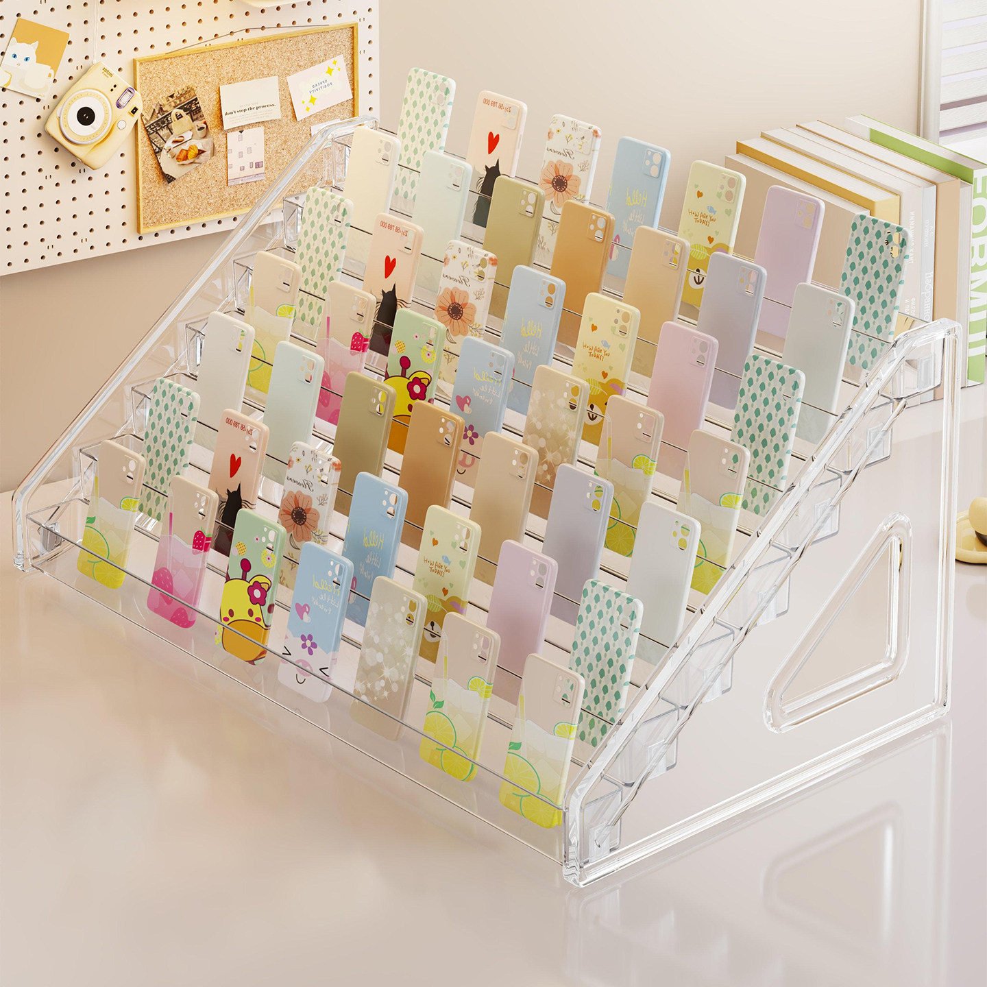 手机壳展示架平板摆放阶梯陈列架地摊收纳架陈列手机放置架小货架