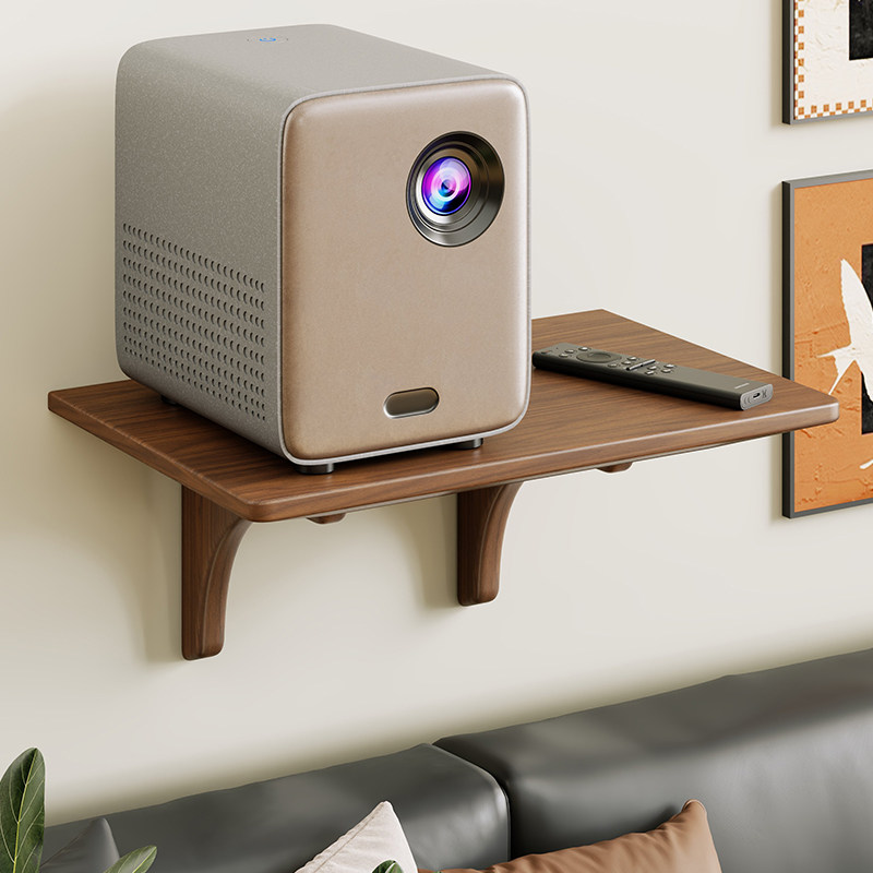 实木投影仪支架床头壁挂置物架多功能托盘吊装落地投影机放置台架子家