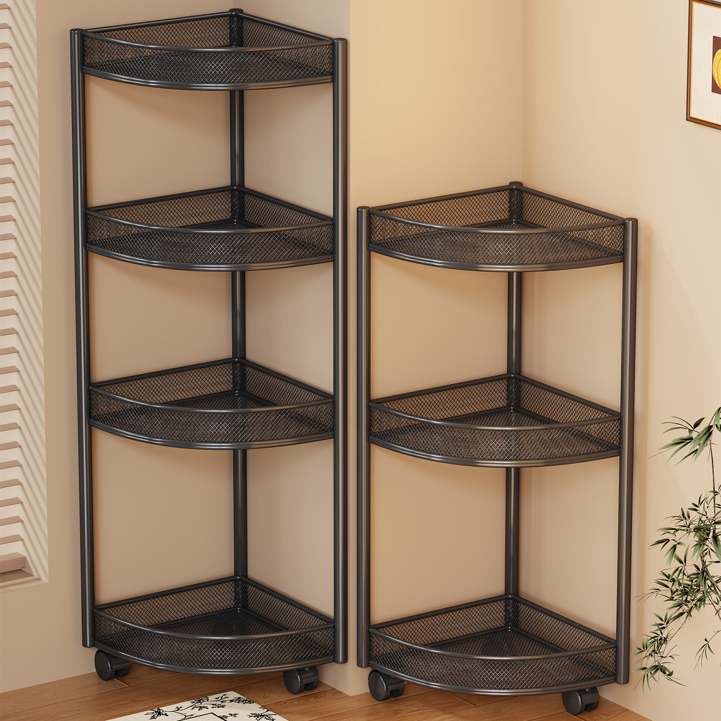 卫生间置物架落地厕所多层三角储物架洗手间浴室杂物转角收纳架子