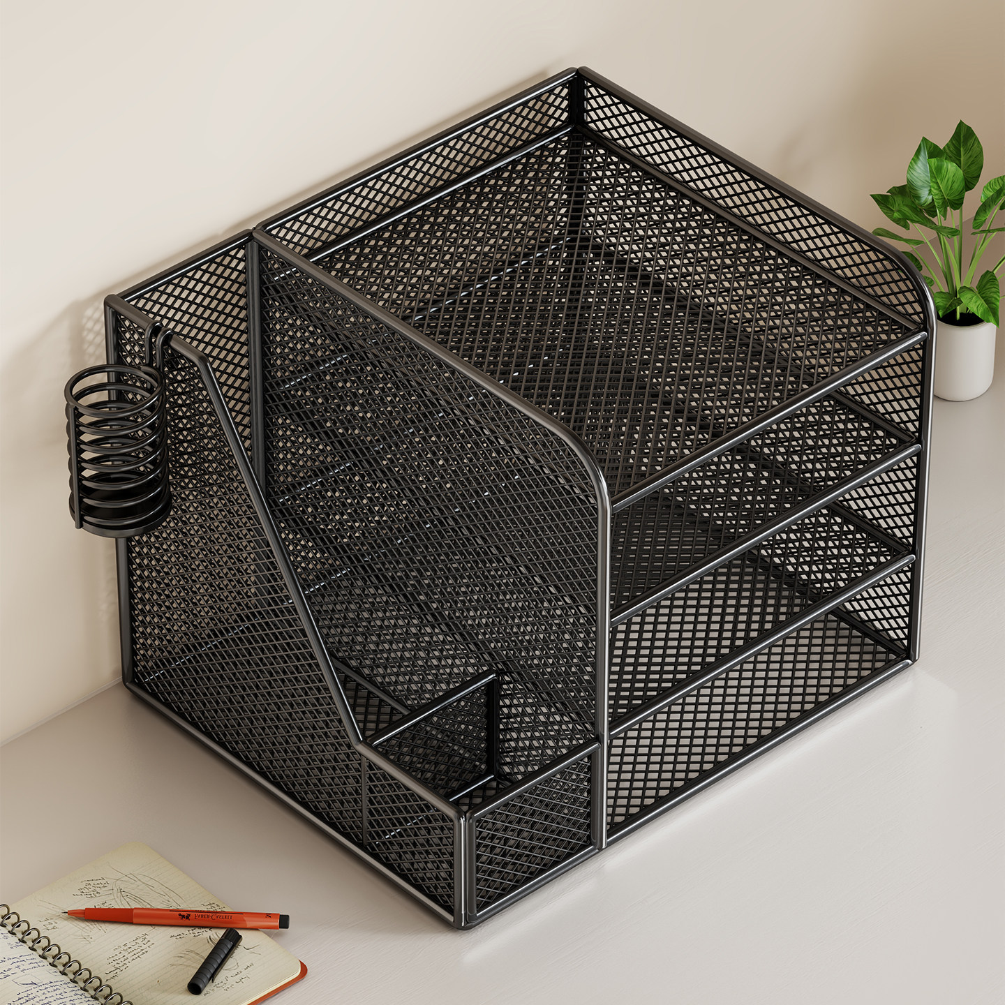 文件架办公桌专用置物架文具分类储物架桌面铁艺多功能书本收纳整理神器工位资料档案多层分格简约现代风书架,文具电教/文化用品/商务用品,文件座/文件架/文件框,淘宝优惠券,粉丝福利购,淘宝优惠卷