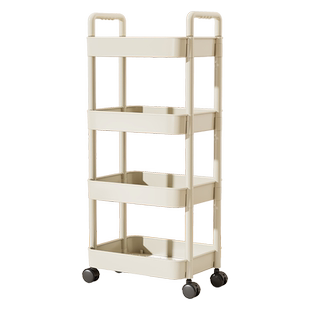 书架落地移动小推车置物架家用书包桌下收纳多层零食架办公室书柜