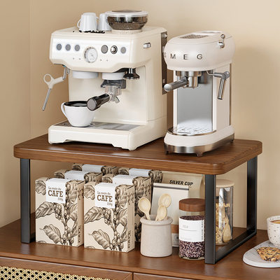 进口实木咖啡机置物架
