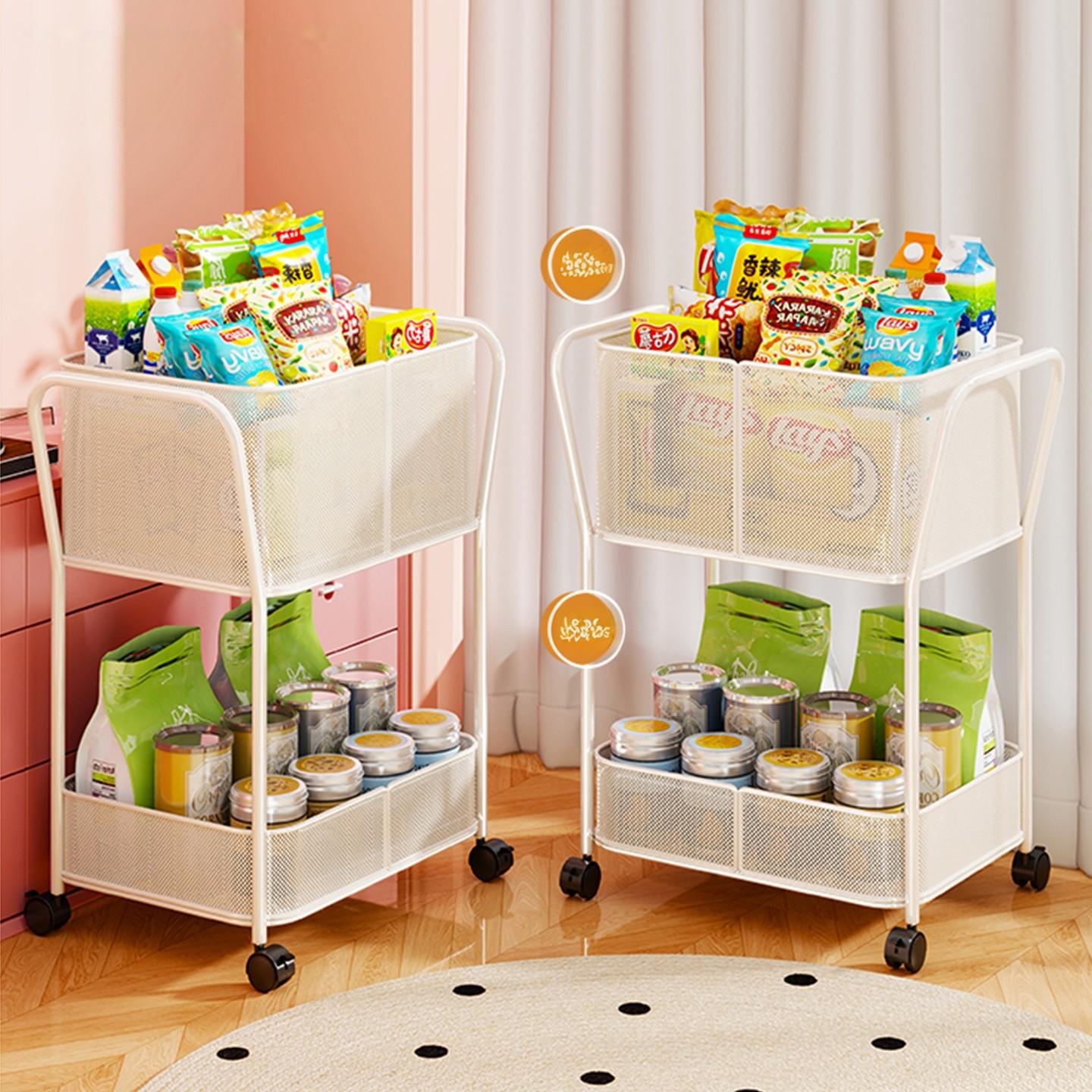 零食小推车客厅儿童玩具多功能收纳书架落地可移动家用简易置物架,收纳整理,整理架/置物架/收纳架,淘宝优惠券,粉丝福利购,淘宝优惠卷