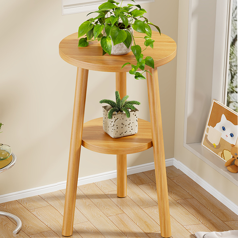 客厅落地式花架阳台木质