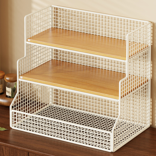 桌面置物架多功能分层整理架餐桌台面零食架子厨房茶包水杯收纳架
