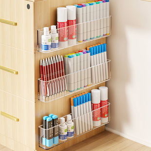 马克笔收纳盒多功能壁挂透明水彩笔画笔置物架办公室桌面笔筒亚克力儿童男女孩高颜值大容量美工区书桌文具盒