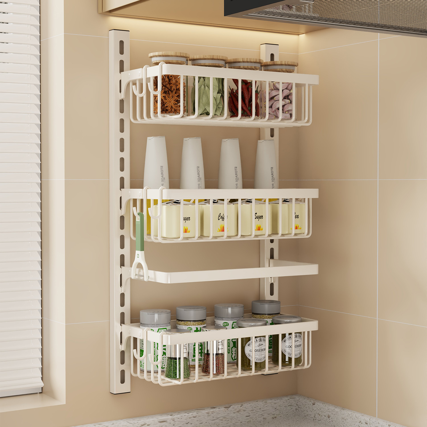 厨房置物架壁挂式免打孔调料架