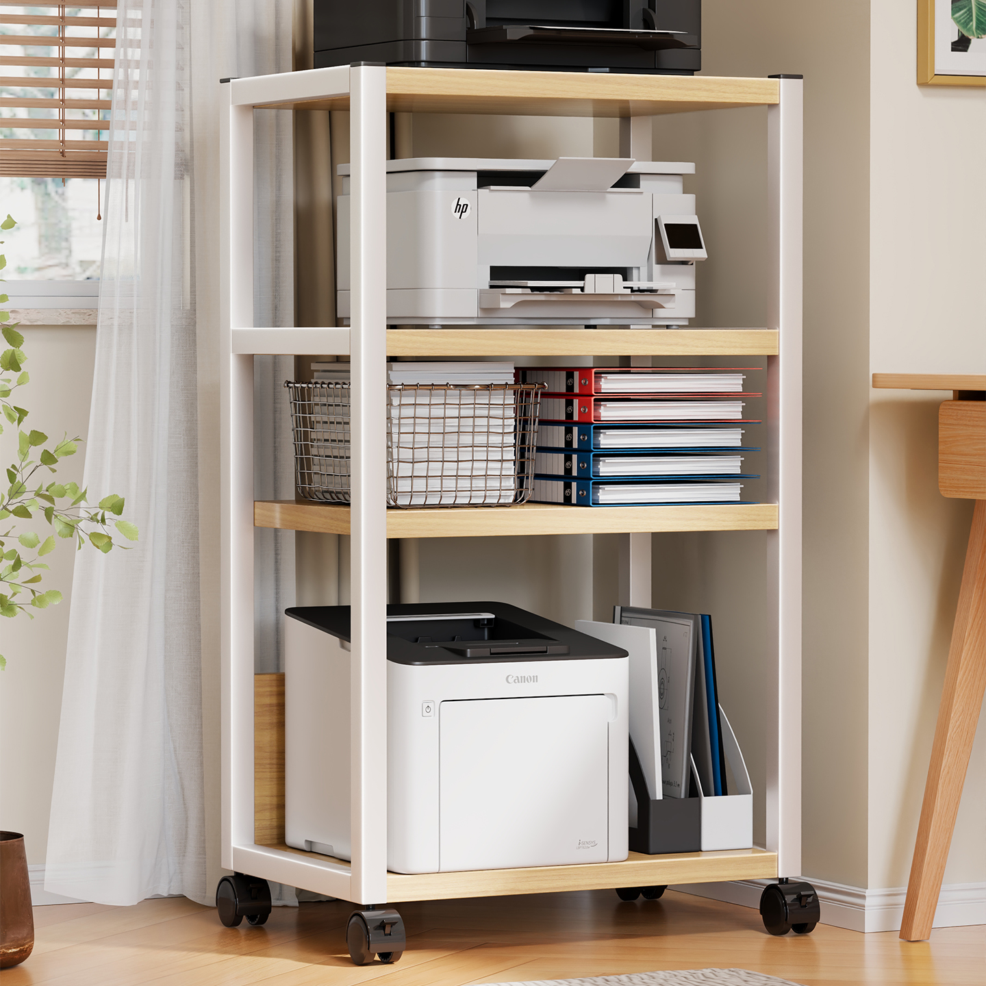 办公室打印机置物架桌边多层