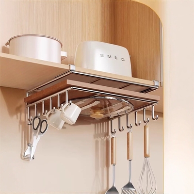 菜板放置架悬挂吊柜下厨房置物架橱柜下挂锅盖架案板砧板放置架