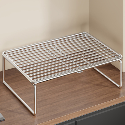 不锈钢厨房置物架台面微波炉烤箱收纳架电饭煲支架灶台单层调料架