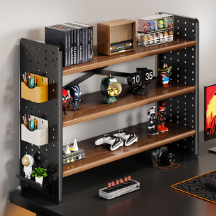 桌面置物架桌上洞洞板书架家用书桌多层架子办公桌工位收纳展示架