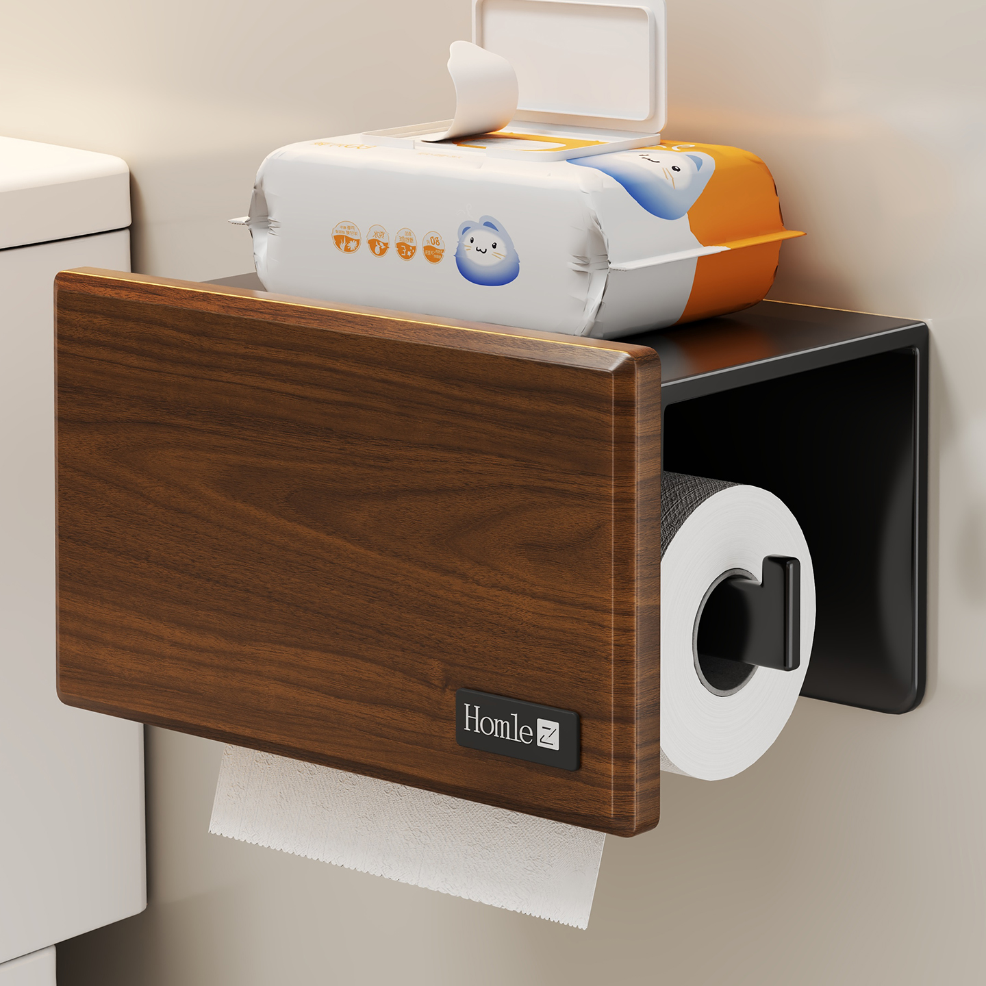 实木卷纸架卫生纸卫生间