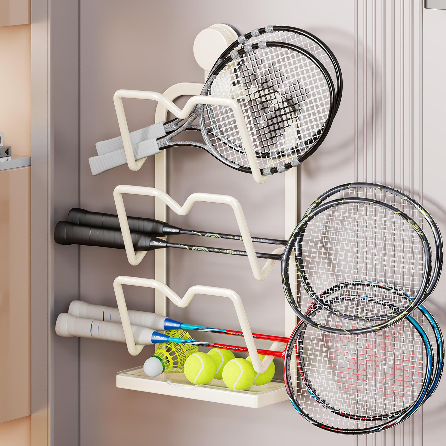 羽毛球拍收纳架多功能