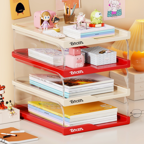 多巴胺桌面透明文件收纳架a4纸架