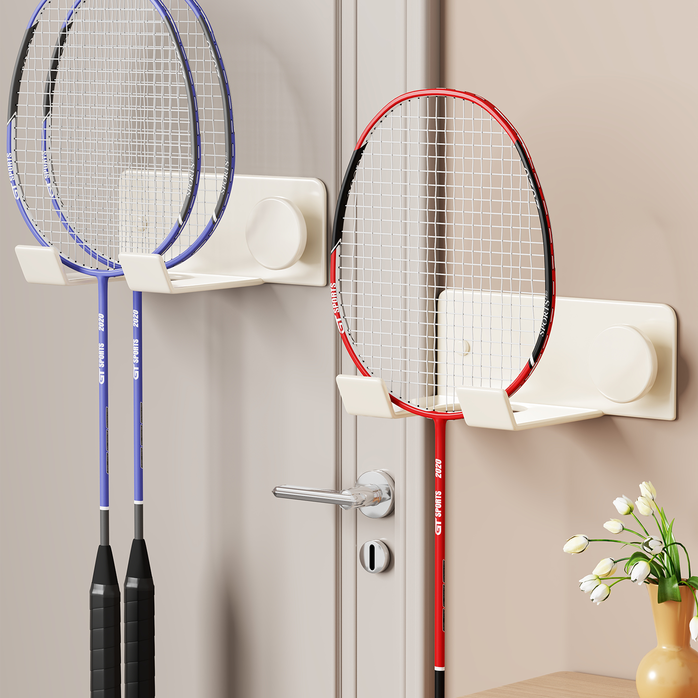 羽毛球拍收纳架免打孔