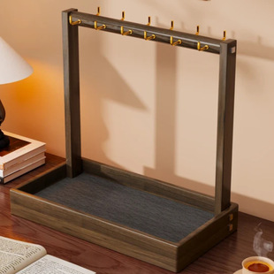 毛笔收纳架文房四宝多功能悬挂展示架实木书法专用笔挂摆件置物架