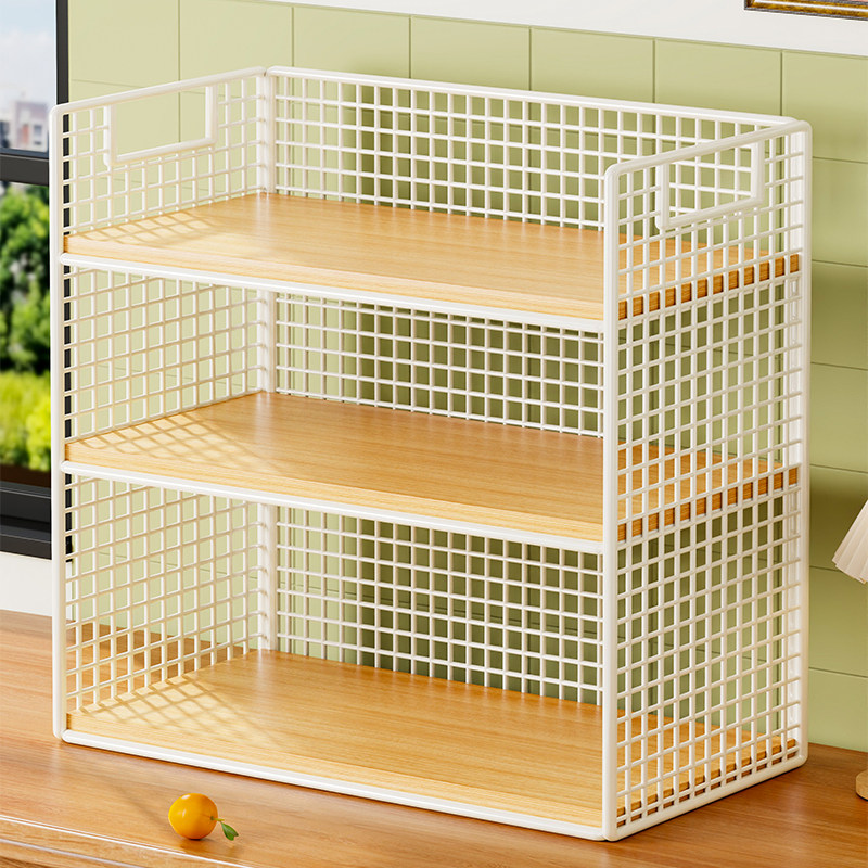 桌面多层书架书桌置物架办公桌分层收纳架铁艺学生宿舍桌上小书架