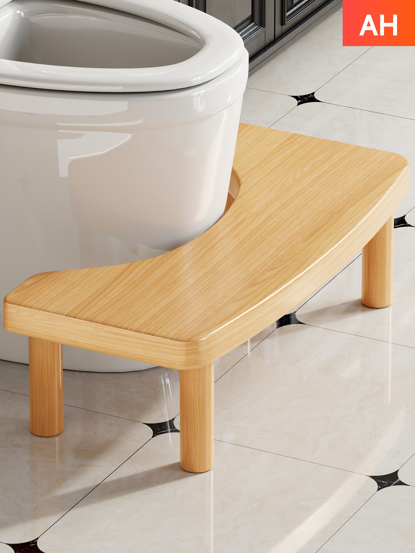 马桶脚蹬家用实木防滑踩脚凳卫生间蹲坑坐便儿童辅助脚踏搁脚凳子