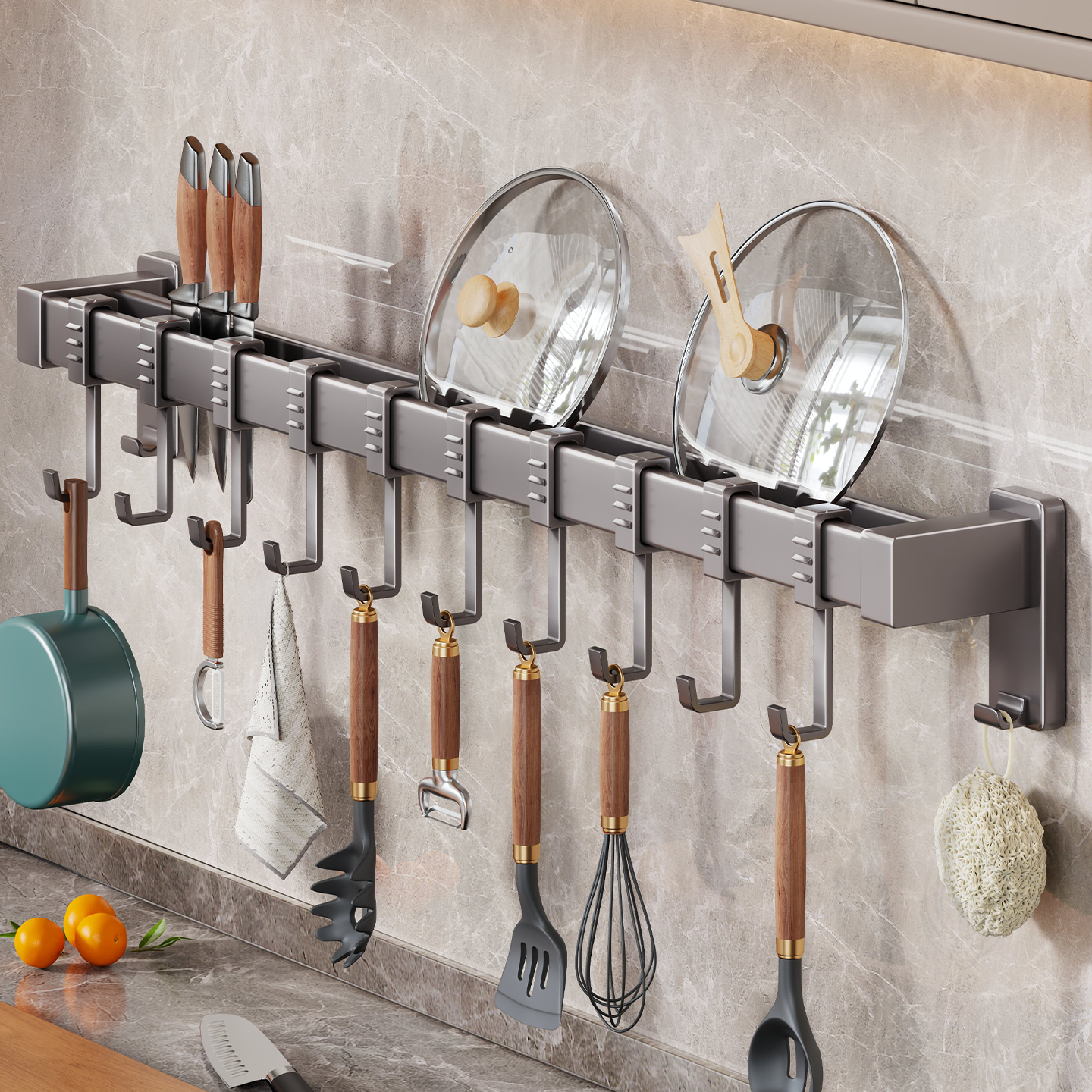 厨房多功能挂钩厨房用品收纳神器