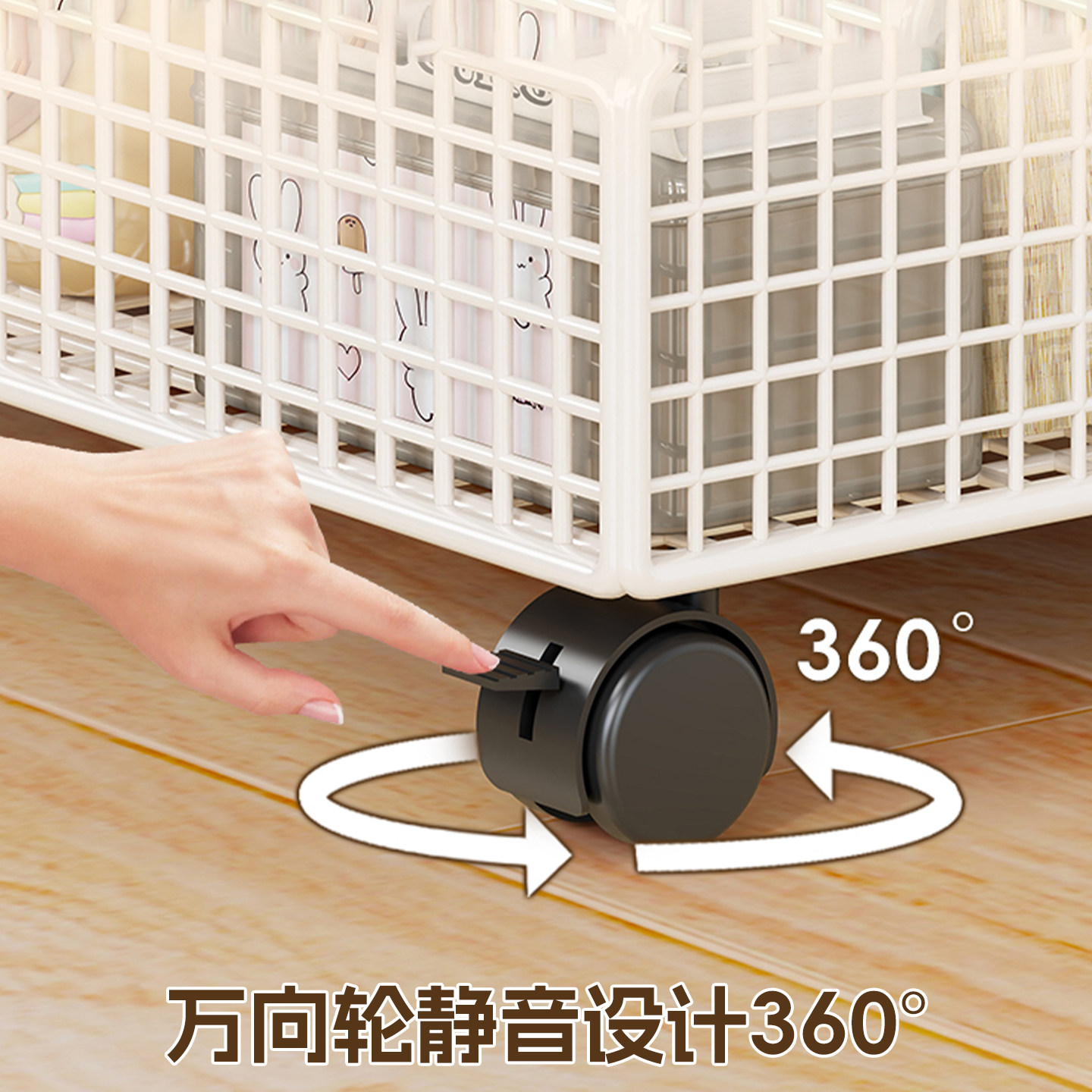 桌下书本书包收纳架滑轮放书书架