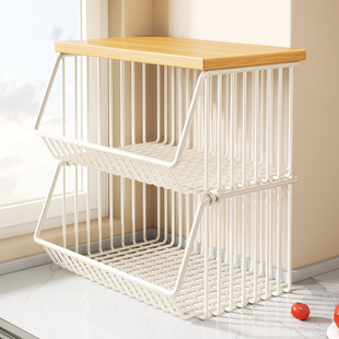 厨房台面蔬菜置物架桌面上储菜篮子灶台菜架子多层放水果蔬收纳筐