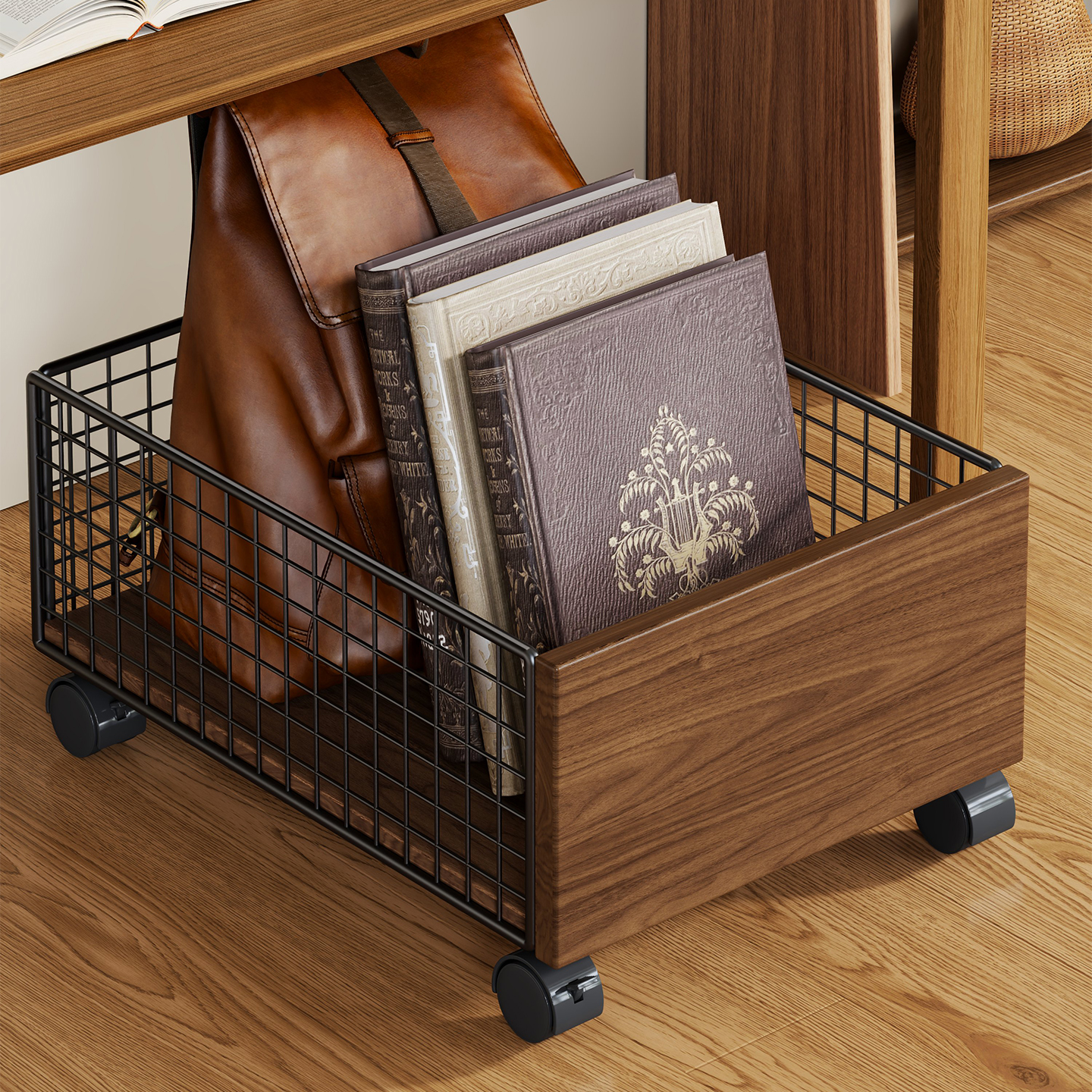 书包置物架装书带轮小推车