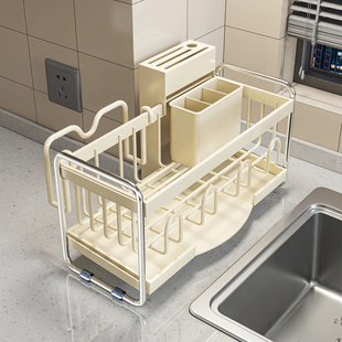 不锈钢多功能碗碟收纳架台面沥水碗盘放碗碟子盘子碗架厨房置物架