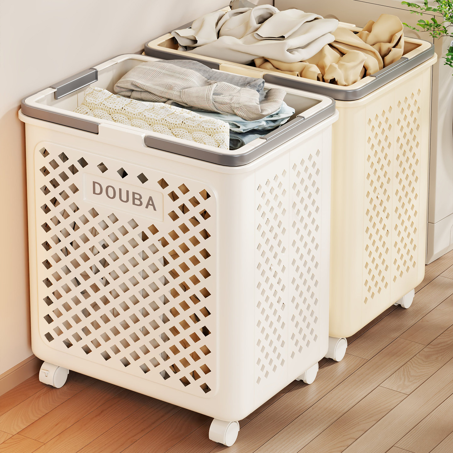 脏衣篓家用高颜值带轮可移动特大号卫生间浴室洗衣篮脏衣服收纳筐