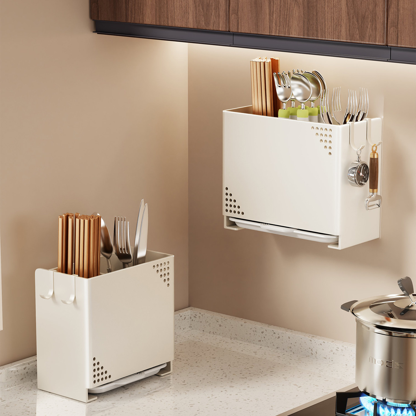 餐具笼家用筷笼子收纳盒厨房台面分格筷子勺子沥水架勺筷筒置物架,餐饮具,筷子架,淘宝优惠券,粉丝福利购,淘宝优惠卷