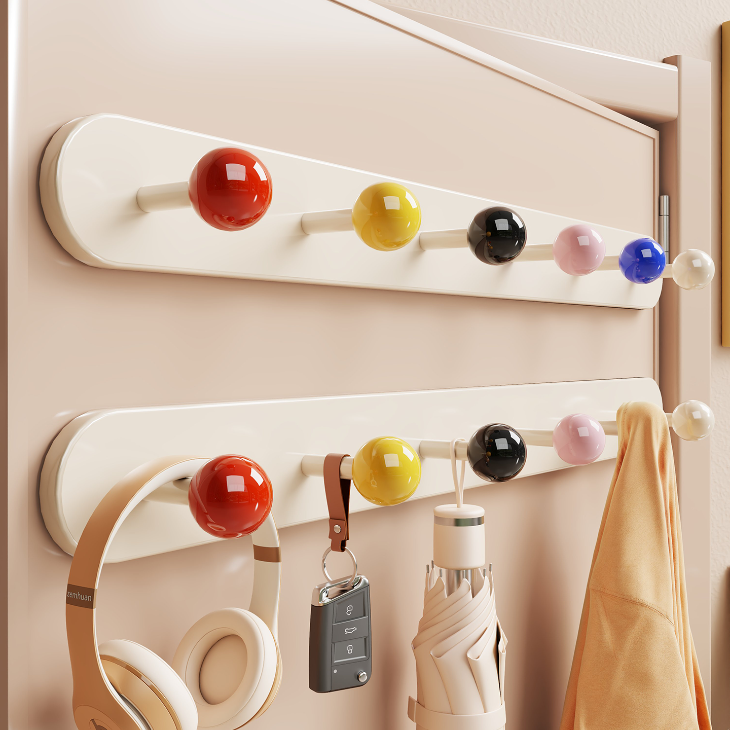 磁吸门后挂钩家用多功能粘钩