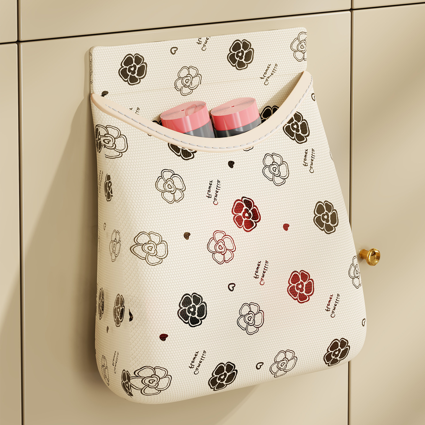 魔术贴网兜垃圾袋收纳盒